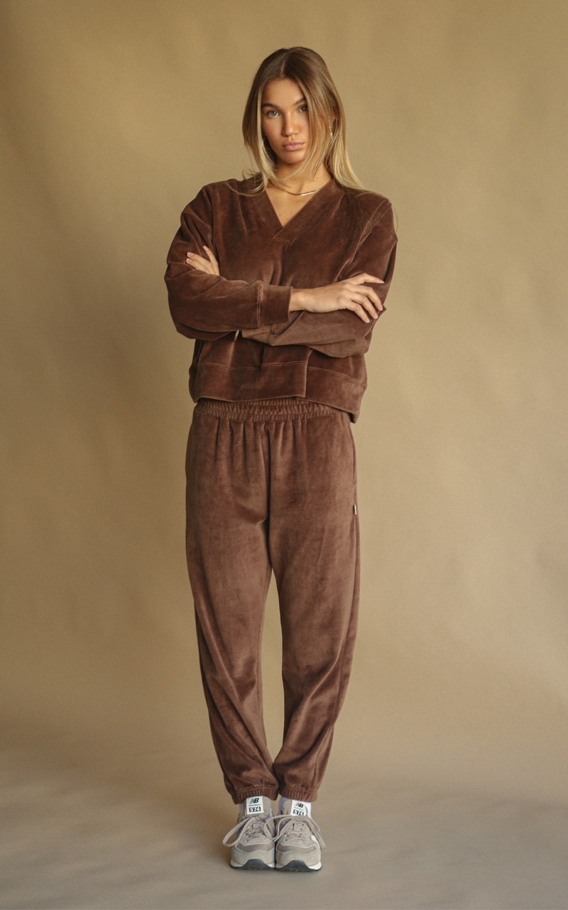 Velour Trackpant Chocolate