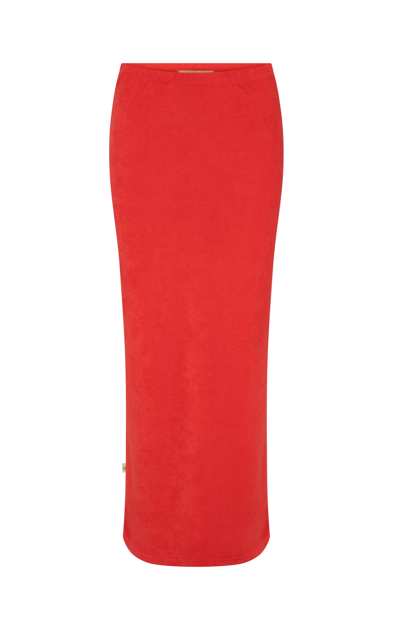 Terry Column Skirt Coral