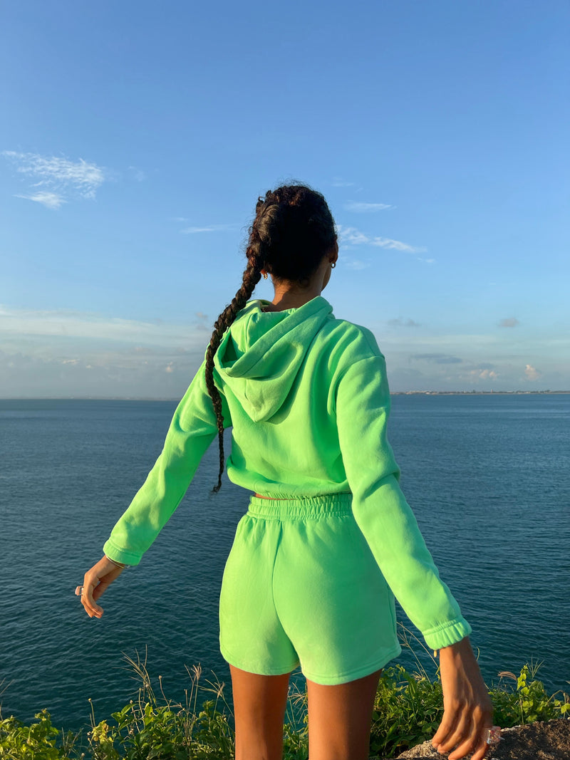 The Weekend Fleece Hoodie Honeydew Green