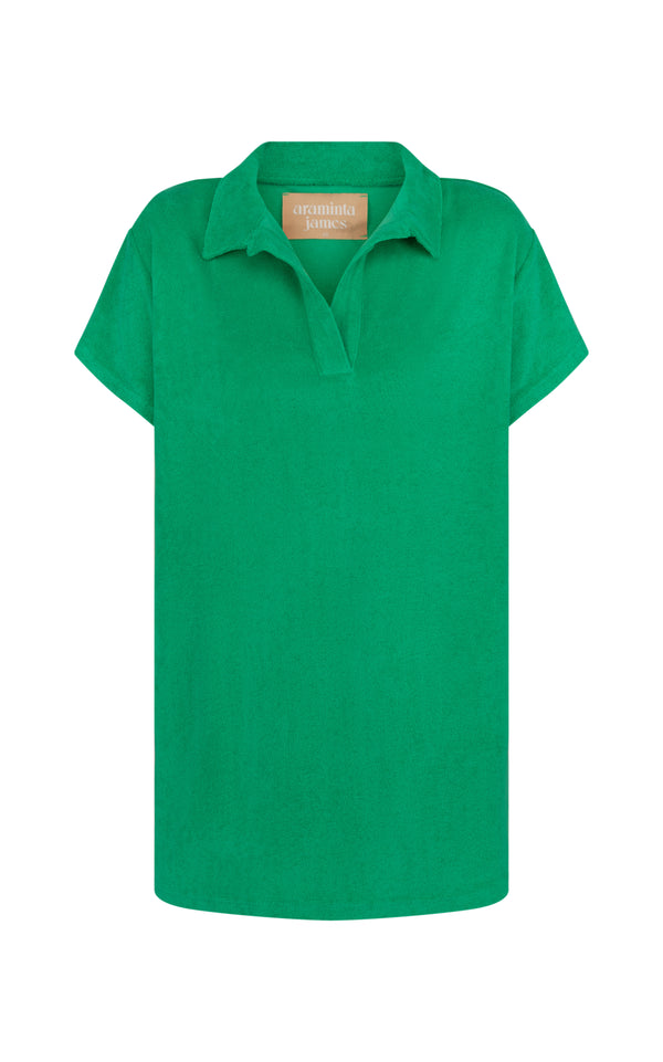 Terry Polo Dress Tropical Green