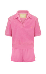 Terry Polo Shirt Set Candy Pink