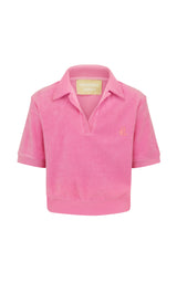 Terry Polo Shirt Set Candy Pink