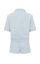 Terry Polo Shirt Set Powder Blue