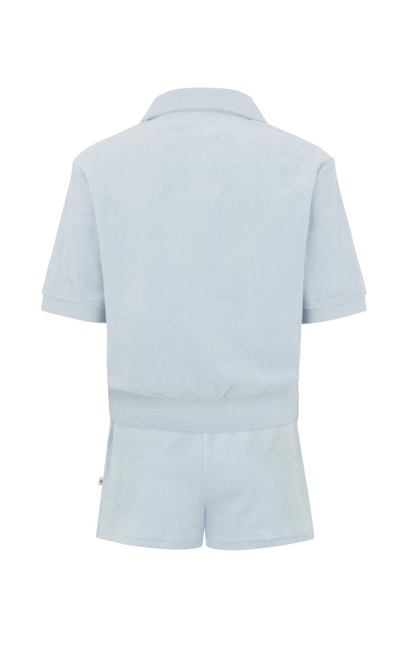 Terry Polo Shirt Set Powder Blue