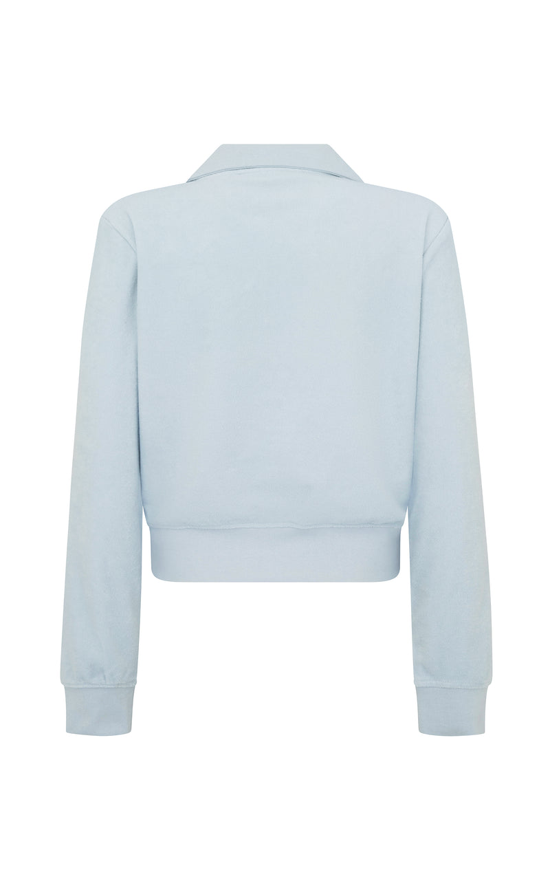 Terry Polo Long Sleeve Shirt Powder Blue