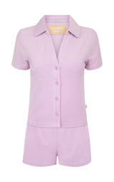 Terry Slim Fit Shirt Set Orchid