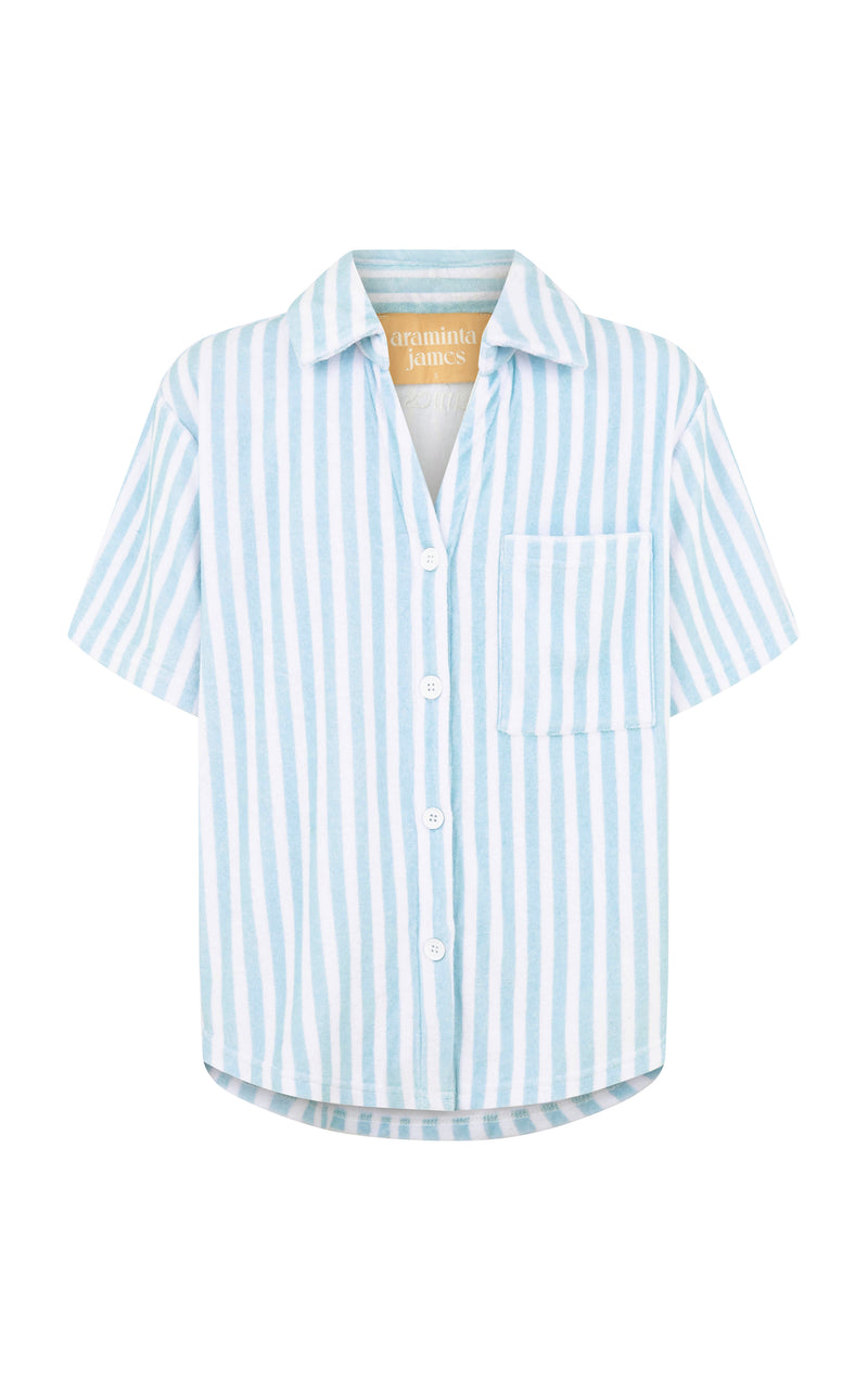 Terry Shirt Set Blue Stripe