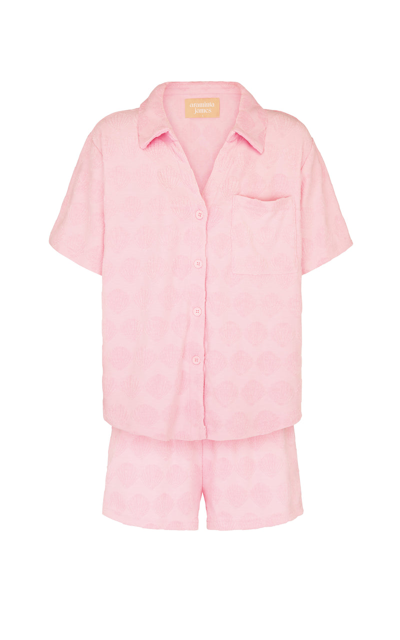 Seaside Terry Shirt Set Pink
