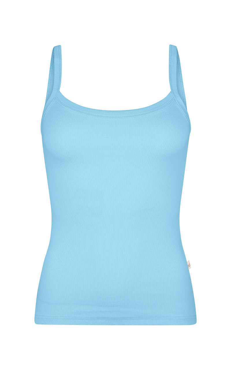 On The Go Rib Tank Pale Blue