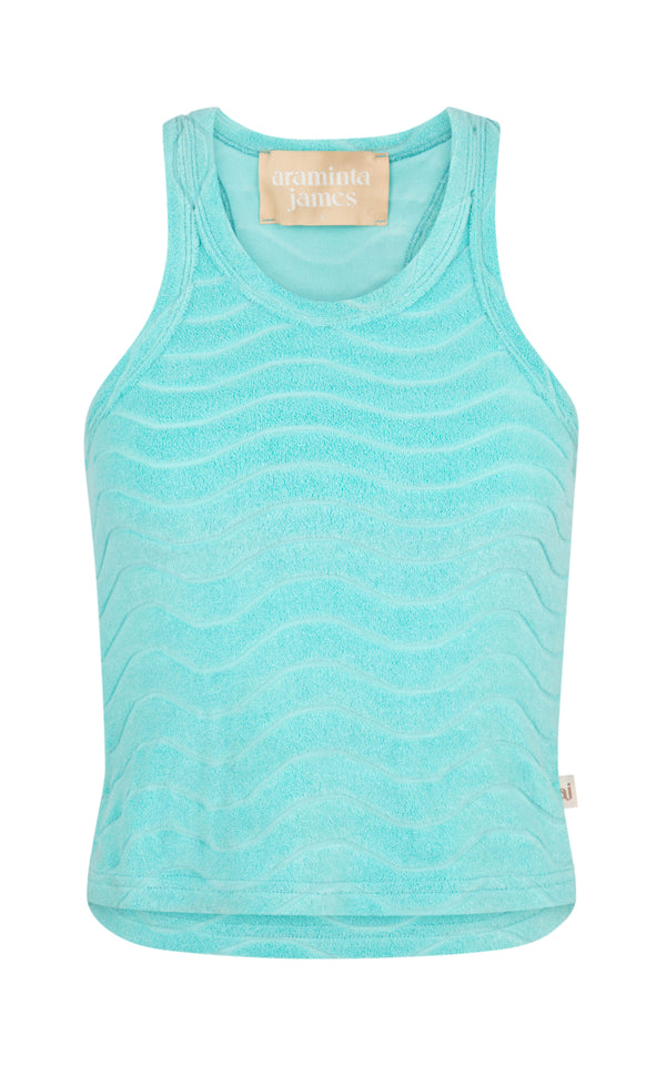 Wave Terry Tank Baby Aqua