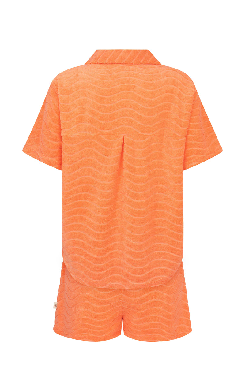 Wave Terry Shirt Set Papaya
