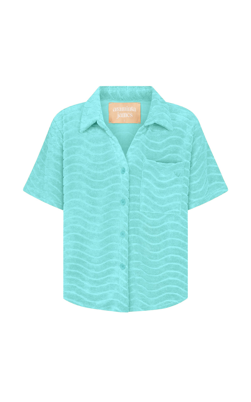 Wave Terry Shirt Set Baby Aqua