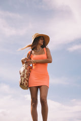 The Bella Donna Crinkle Dress Apricot